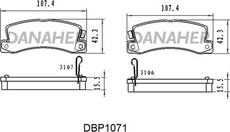 Danaher DBP1071 - Гальмівні колодки, дискові гальма autozip.com.ua