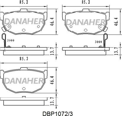 Danaher DBP1072/3 - Гальмівні колодки, дискові гальма autozip.com.ua