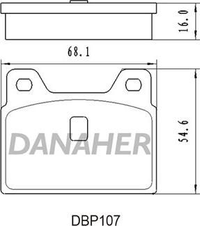 Danaher DBP107 - Гальмівні колодки, дискові гальма autozip.com.ua