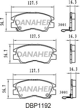 Danaher DBP1192 - Гальмівні колодки, дискові гальма autozip.com.ua