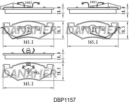 Danaher DBP1157 - Гальмівні колодки, дискові гальма autozip.com.ua