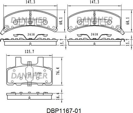 Danaher DBP1167-01 - Гальмівні колодки, дискові гальма autozip.com.ua