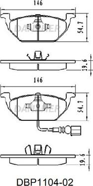 Danaher DBP1104-02 - Гальмівні колодки, дискові гальма autozip.com.ua