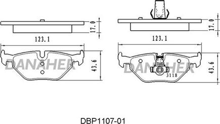 Danaher DBP1107-01 - Гальмівні колодки, дискові гальма autozip.com.ua