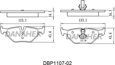 Danaher DBP1107-02 - Гальмівні колодки, дискові гальма autozip.com.ua