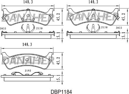 Danaher DBP1184 - Гальмівні колодки, дискові гальма autozip.com.ua