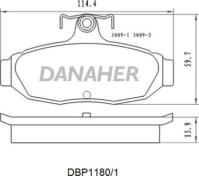 Danaher DBP1180/1 - Гальмівні колодки, дискові гальма autozip.com.ua
