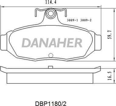 Danaher DBP1180/2 - Гальмівні колодки, дискові гальма autozip.com.ua