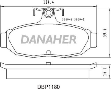 Danaher DBP1180 - Гальмівні колодки, дискові гальма autozip.com.ua