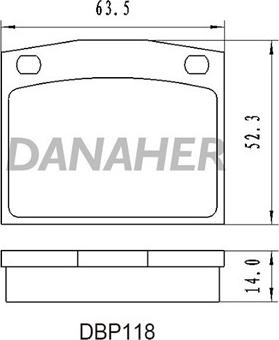 Danaher DBP118 - Гальмівні колодки, дискові гальма autozip.com.ua