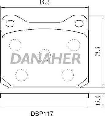 Danaher DBP117 - Гальмівні колодки, дискові гальма autozip.com.ua