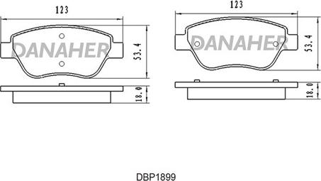 Danaher DBP1899 - Гальмівні колодки, дискові гальма autozip.com.ua