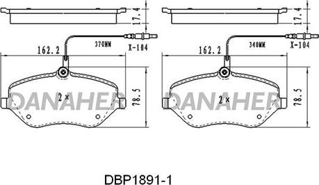 Danaher DBP1891/1 - Гальмівні колодки, дискові гальма autozip.com.ua
