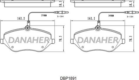 Danaher DBP1891 - Гальмівні колодки, дискові гальма autozip.com.ua