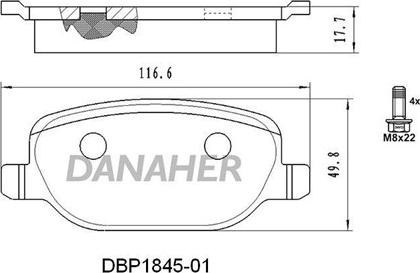 Danaher DBP1845-01 - Гальмівні колодки, дискові гальма autozip.com.ua