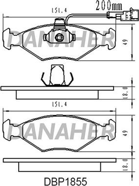 Danaher DBP1855 - Гальмівні колодки, дискові гальма autozip.com.ua