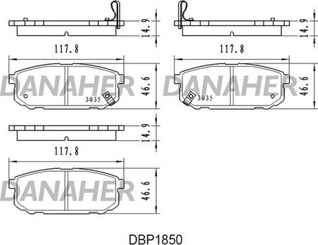 Danaher DBP1850 - Гальмівні колодки, дискові гальма autozip.com.ua