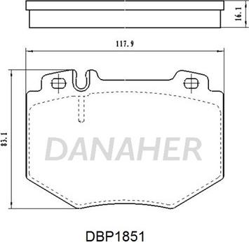 Danaher DBP1851 - Гальмівні колодки, дискові гальма autozip.com.ua