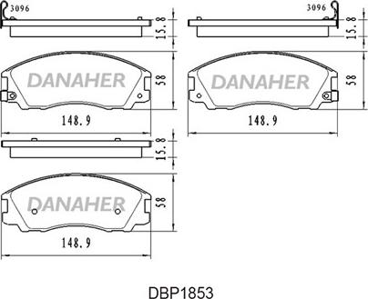Danaher DBP1853 - Гальмівні колодки, дискові гальма autozip.com.ua