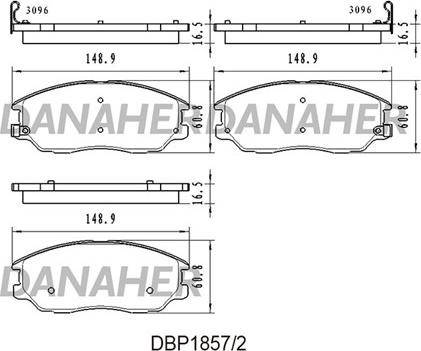 Danaher DBP1857/2 - Гальмівні колодки, дискові гальма autozip.com.ua