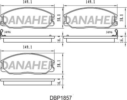 Danaher DBP1857 - Гальмівні колодки, дискові гальма autozip.com.ua