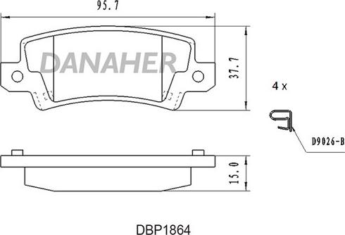 Danaher DBP1864 - Гальмівні колодки, дискові гальма autozip.com.ua