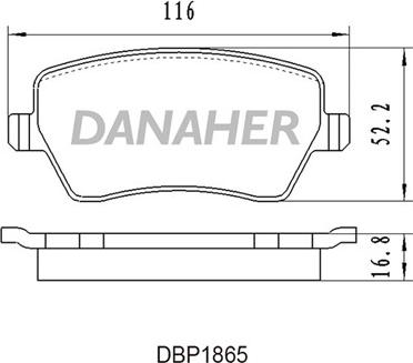 Danaher DBP1865 - Гальмівні колодки, дискові гальма autozip.com.ua