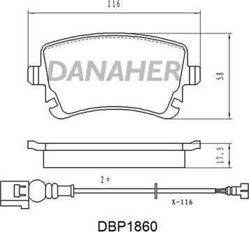 Danaher DBP1860 - Гальмівні колодки, дискові гальма autozip.com.ua