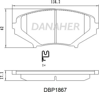 Danaher DBP1867 - Гальмівні колодки, дискові гальма autozip.com.ua