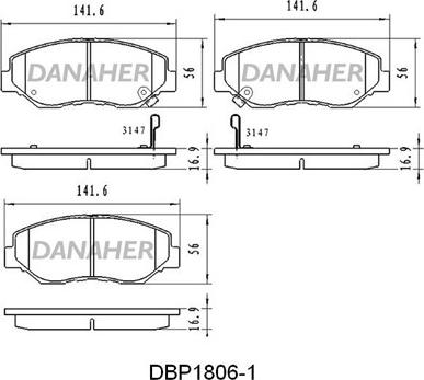 Danaher DBP1806/1 - Гальмівні колодки, дискові гальма autozip.com.ua