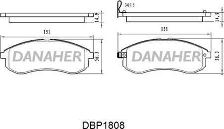 Danaher DBP1808 - Гальмівні колодки, дискові гальма autozip.com.ua