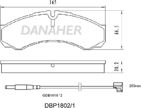 Danaher DBP1802/1 - Гальмівні колодки, дискові гальма autozip.com.ua