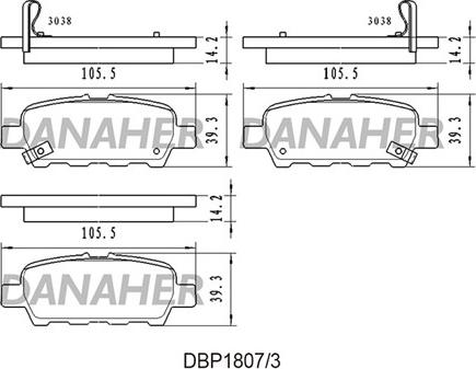 Danaher DBP1807/3 - Гальмівні колодки, дискові гальма autozip.com.ua