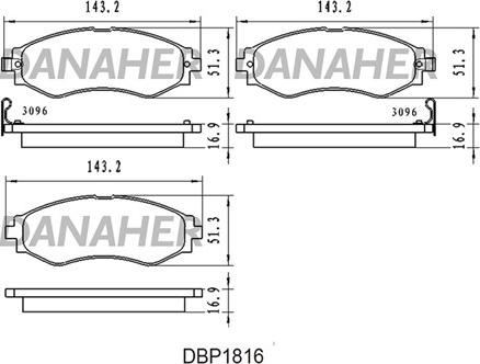 Danaher DBP1816 - Гальмівні колодки, дискові гальма autozip.com.ua