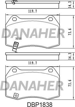 Danaher DBP1838 - Гальмівні колодки, дискові гальма autozip.com.ua