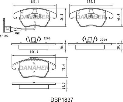 Danaher DBP1837 - Гальмівні колодки, дискові гальма autozip.com.ua