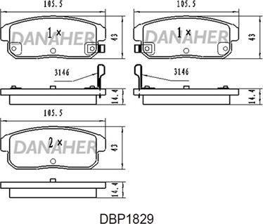 Danaher DBP1829 - Гальмівні колодки, дискові гальма autozip.com.ua