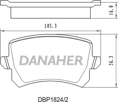 Danaher DBP1824/2 - Гальмівні колодки, дискові гальма autozip.com.ua