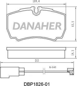 Danaher DBP1826-01 - Гальмівні колодки, дискові гальма autozip.com.ua