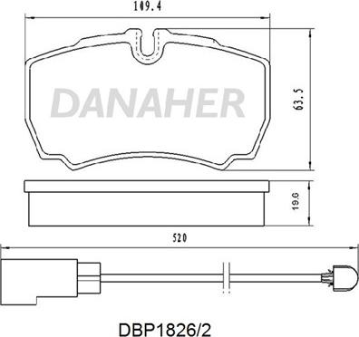 Danaher DBP1826/2 - Гальмівні колодки, дискові гальма autozip.com.ua