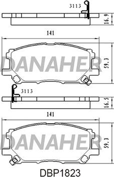 Danaher DBP1823 - Гальмівні колодки, дискові гальма autozip.com.ua