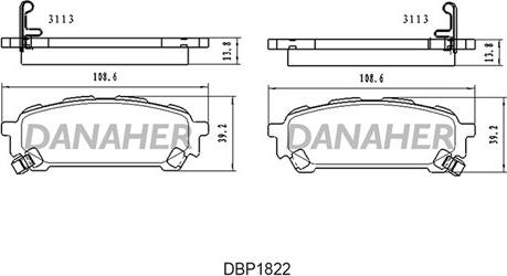 Danaher DBP1822 - Гальмівні колодки, дискові гальма autozip.com.ua