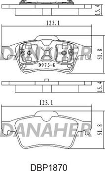 Danaher DBP1870 - Гальмівні колодки, дискові гальма autozip.com.ua