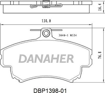 Danaher DBP1398-01 - Гальмівні колодки, дискові гальма autozip.com.ua