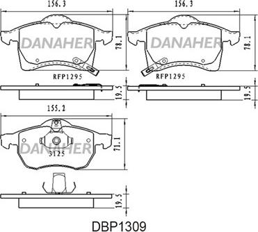 Danaher DBP1309 - Гальмівні колодки, дискові гальма autozip.com.ua