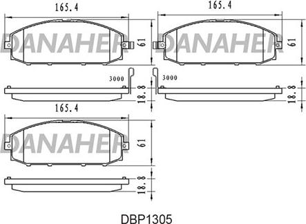 Danaher DBP1305 - Гальмівні колодки, дискові гальма autozip.com.ua
