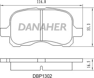 Danaher DBP1302 - Гальмівні колодки, дискові гальма autozip.com.ua