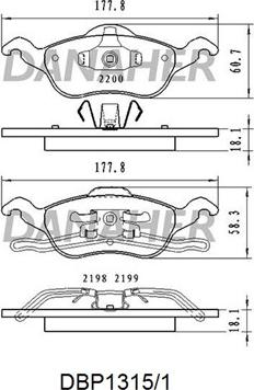 Danaher DBP1315/1 - Гальмівні колодки, дискові гальма autozip.com.ua