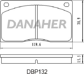 Danaher DBP132 - Гальмівні колодки, дискові гальма autozip.com.ua