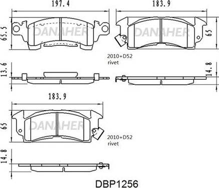 Danaher DBP1256 - Гальмівні колодки, дискові гальма autozip.com.ua